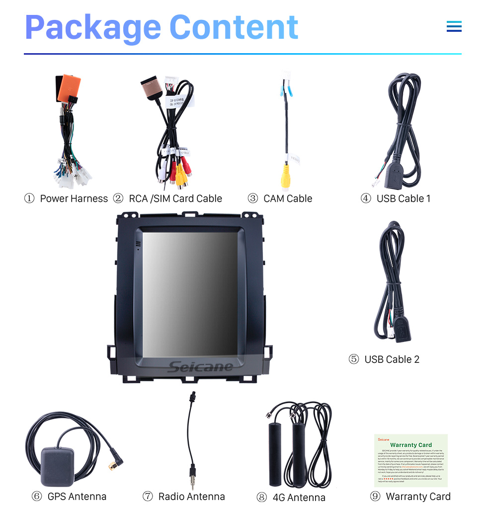 Seicane HD Touchscreen For 2002-2007 2008 2009 Toyota Prado Android 10.0 9.7 inch GPS Navigation Radio WIFI Bluetooth support TPMS Digital TV Carplay Seicane HD Touchscreen For 2002-2007 2008 2009 Toyota Prado Android 10.0 9.7 inch GPS Navigation Radio WIFI Bluetooth support TPMS Digital TV Carplay