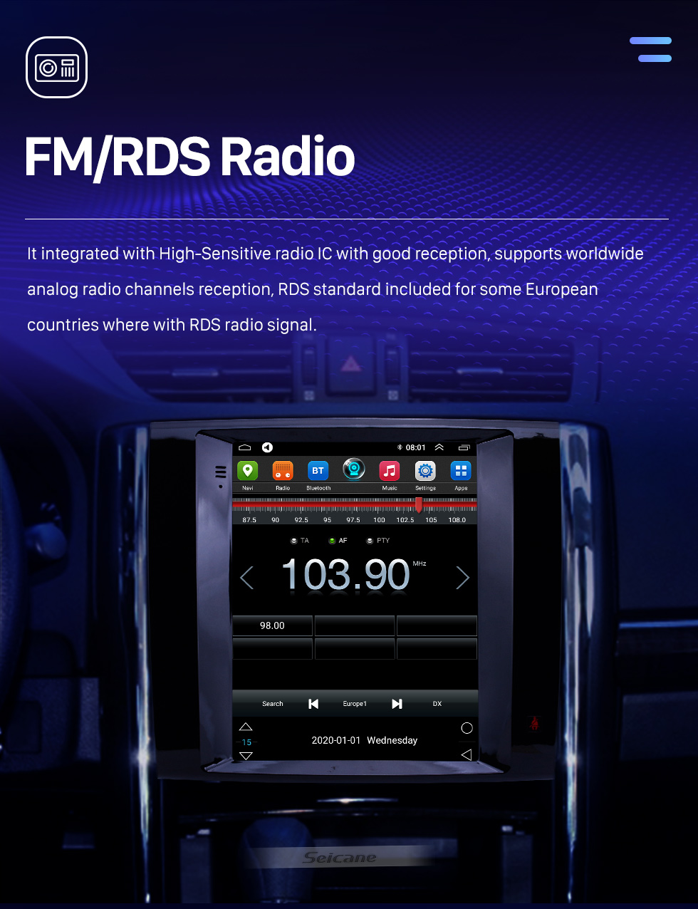 Seicane 9.7 inch Android 10.0 2013 Toyota Reiz GPS Navigation Radio with HD Touchscreen Bluetooth Music support Carplay Mirror Link Seicane 9.7 inch Android 10.0 2013 Toyota Reiz GPS Navigation Radio with HD Touchscreen Bluetooth Music support Carplay Mirror Link