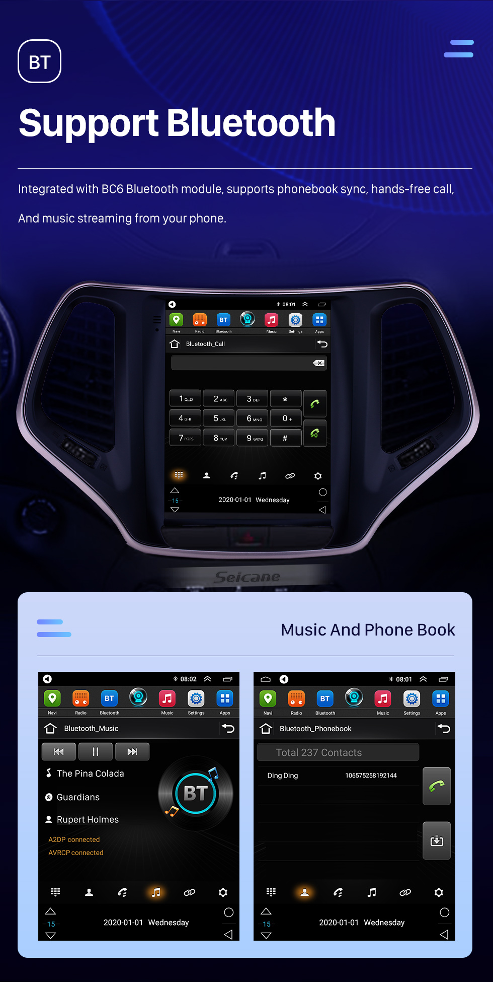 Seicane 9.7 inch HD Touch Screen 2016 2017 2018 Jeep Cherokee Android 10.0 Radio GPS Navigation Bluetooth Music USB WIFI Audio system Support DVR OBD2 TPMS Digital TV Seicane 9.7 inch HD Touch Screen 2016 2017 2018 Jeep Cherokee Android 10.0 Radio GPS Navigation Bluetooth Music USB WIFI Audio system Support DVR OBD2 TPMS Digital TV