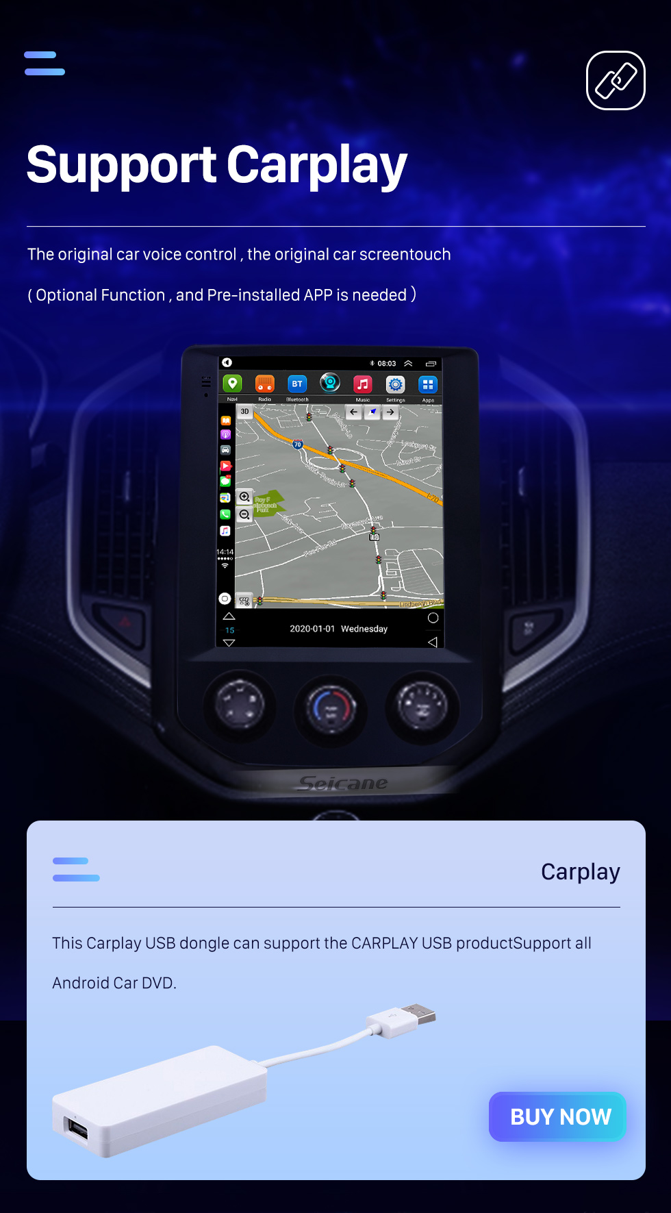 Seicane 2020 SGMW BaoJun 530 9.7 pouces Android 9.1 Radio de navigation GPS avec écran tactile HD Bluetooth WIFI Prise en charge AUX Caméra de recul Carplay Seicane 2020 SGMW BaoJun 530 9.7 pouces Android 9.1 Radio de navigation GPS avec écran tactile HD Bluetooth WIFI Prise en charge AUX Caméra de recul Carplay