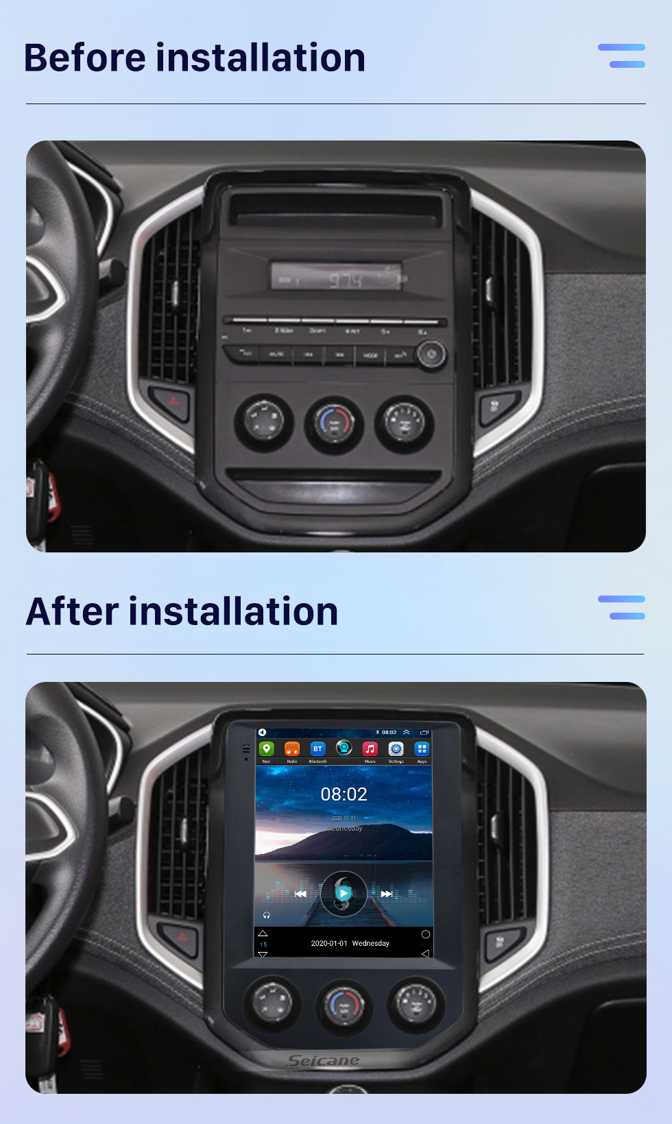 Seicane 2020 SGMW BaoJun 530 9.7 pouces Android 9.1 Radio de navigation GPS avec écran tactile HD Bluetooth WIFI Prise en charge AUX Caméra de recul Carplay Seicane 2020 SGMW BaoJun 530 9.7 pouces Android 9.1 Radio de navigation GPS avec écran tactile HD Bluetooth WIFI Prise en charge AUX Caméra de recul Carplay