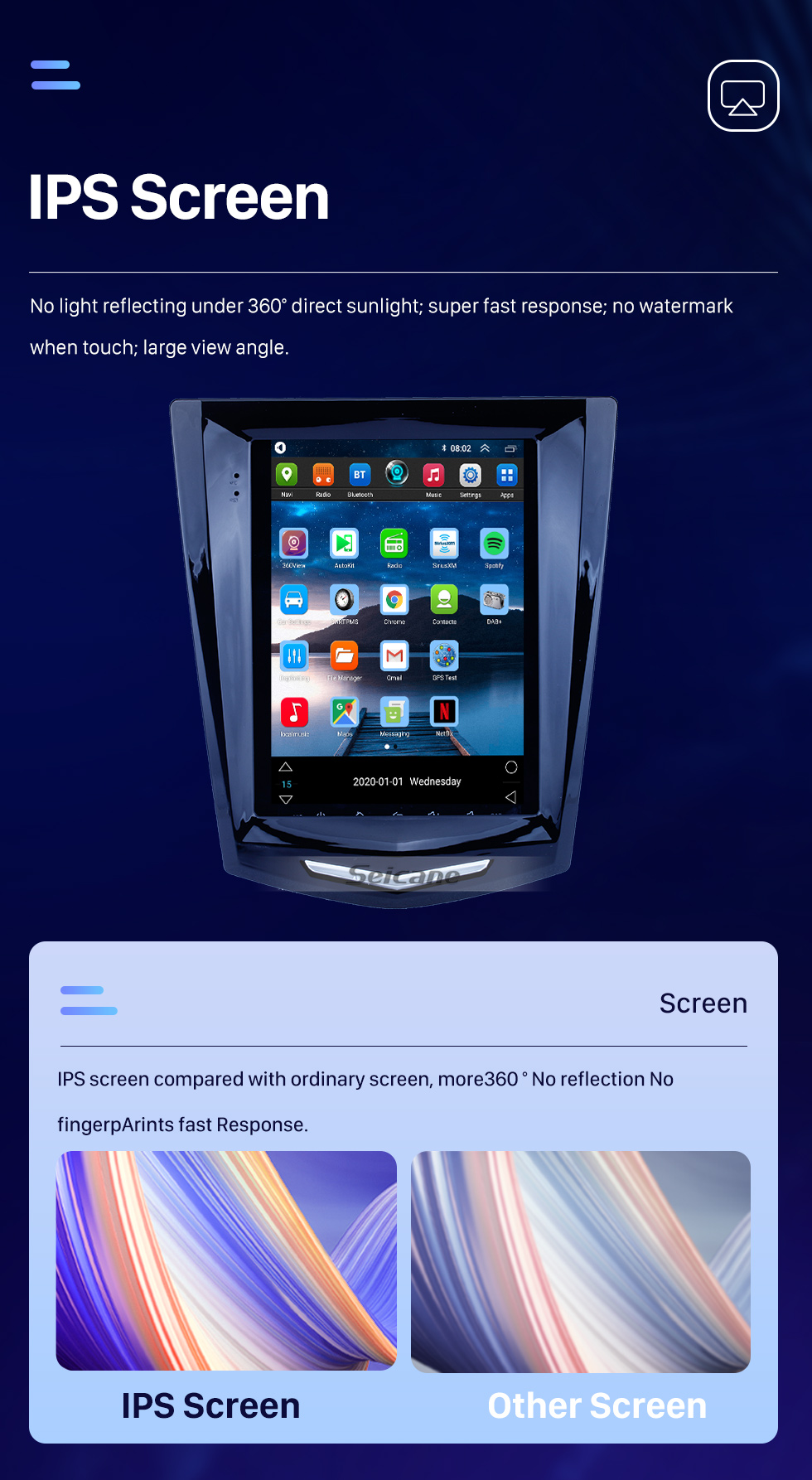 Seicane 9.7 inch HD Touchscreen Android 10.0 car Stereo for Cadillac ATS XTS ATSL SRX CTS 2011-2019 Navigation system BT Wifi Mirror Link USB support DVD Player Carplay 4G Seicane 9.7 inch HD Touchscreen Android 10.0 car Stereo for Cadillac ATS XTS ATSL SRX CTS 2011-2019 Navigation system BT Wifi Mirror Link USB support DVD Player Carplay 4G