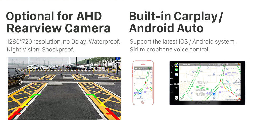 Seicane Android 13.0 pour 2009-2014 TOYOTA Highlander Radio Système de navigation GPS 9 pouces avec Bluetooth HD Touchscreen Carplay support SWC