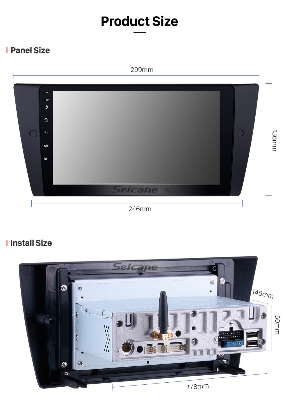 Seicane OEM GPS Navigation system 9 inch HD Touchscreen Android 9.0 Radio for 2005-2012 BMW 3 Series E90 E91 E92 E93 316i 318i 320i 320si 323i 325i 328i 330i 335i 335is M3 316d 318d 320d 325d 330d 335d with bluetooth WIFI USB Steering Wheel Control Seicane OEM GPS Navigation system 9 inch HD Touchscreen Android 9.0 Radio for 2005-2012 BMW 3 Series E90 E91 E92 E93 316i 318i 320i 320si 323i 325i 328i 330i 335i 335is M3 316d 318d 320d 325d 330d 335d with bluetooth WIFI USB Steering Wheel Control