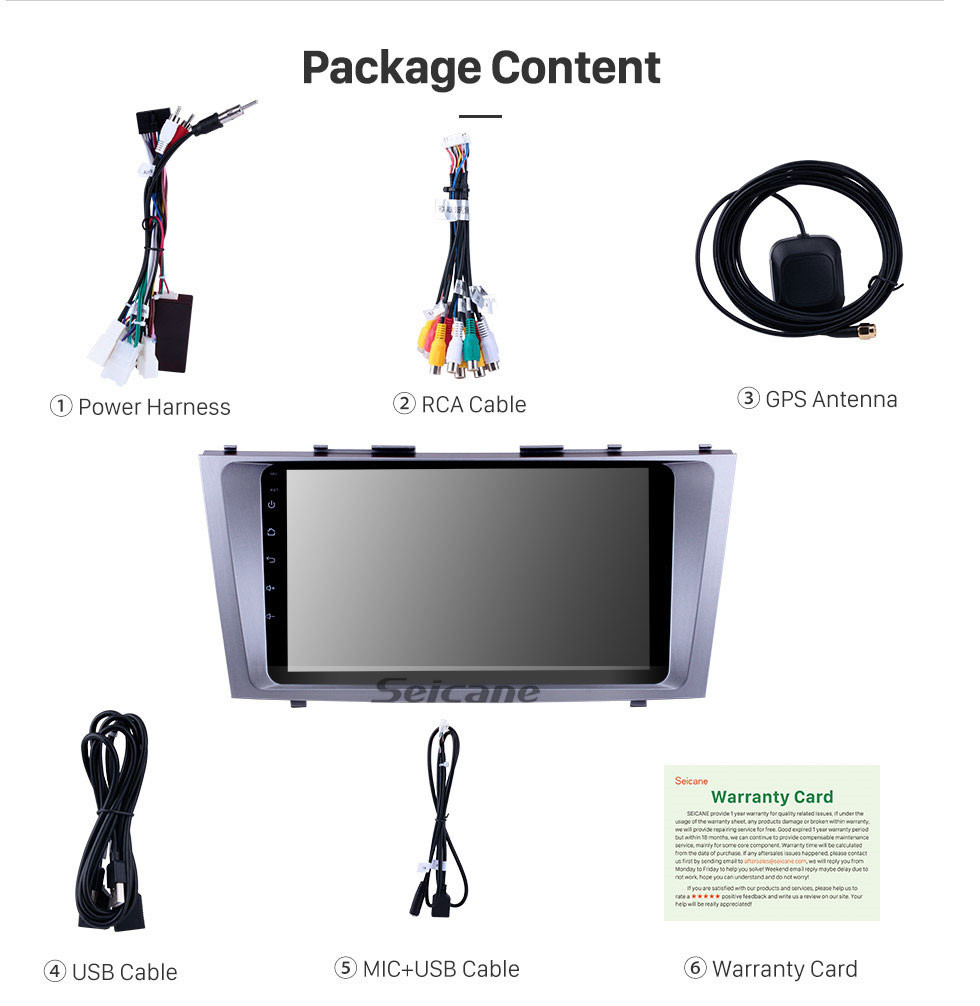Seicane 9 Inch OEM Android 9.0 Radio Capacitive Touch Screen For 2007-2011 Toyota CAMRY Support 3G WiFi Bluetooth GPS Navigation system TPMS DVR OBD II AUX Headrest Monitor Control Video Rear camera USB SD Seicane 9 Inch OEM Android 9.0 Radio Capacitive Touch Screen For 2007-2011 Toyota CAMRY Support 3G WiFi Bluetooth GPS Navigation system TPMS DVR OBD II AUX Headrest Monitor Control Video Rear camera USB SD