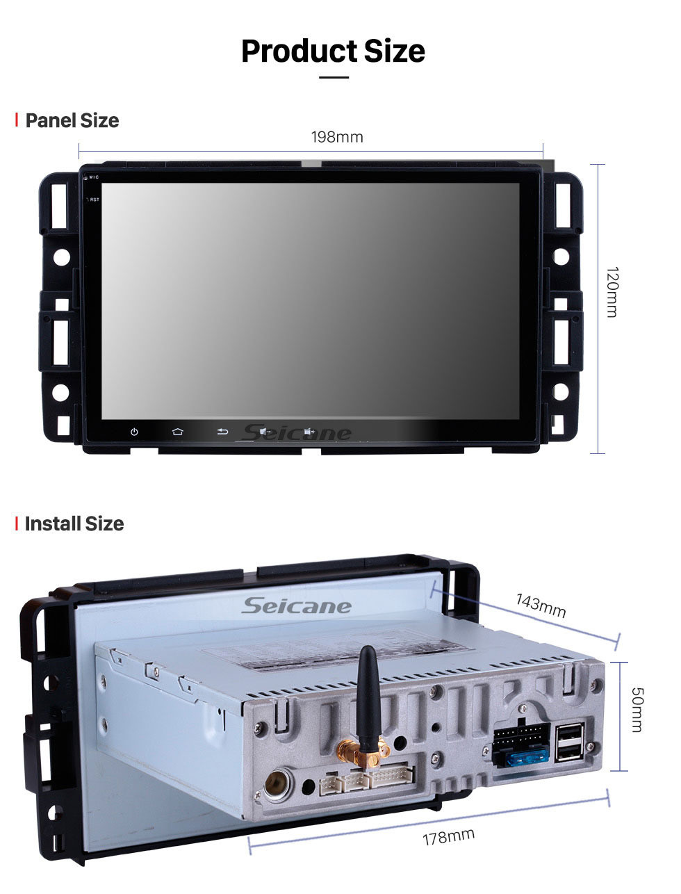 Seicane 8 Zoll Android 9.0 Nachrüst Radio HD Touchscreen Head Unit Für 2007 2008 2009 2010 2011 GMC Yukon Denali Auto Stereo GPS Navigationssystem Bluetooth Telefon Wlan Unterstützung OBDII DVR USB Lenkradsteuerung Rückfahrkamera Seicane 8 Zoll Android 9.0 Nachrüst Radio HD Touchscreen Head Unit Für 2007 2008 2009 2010 2011 GMC Yukon Denali Auto Stereo GPS Navigationssystem Bluetooth Telefon Wlan Unterstützung OBDII DVR USB Lenkradsteuerung Rückfahrkamera