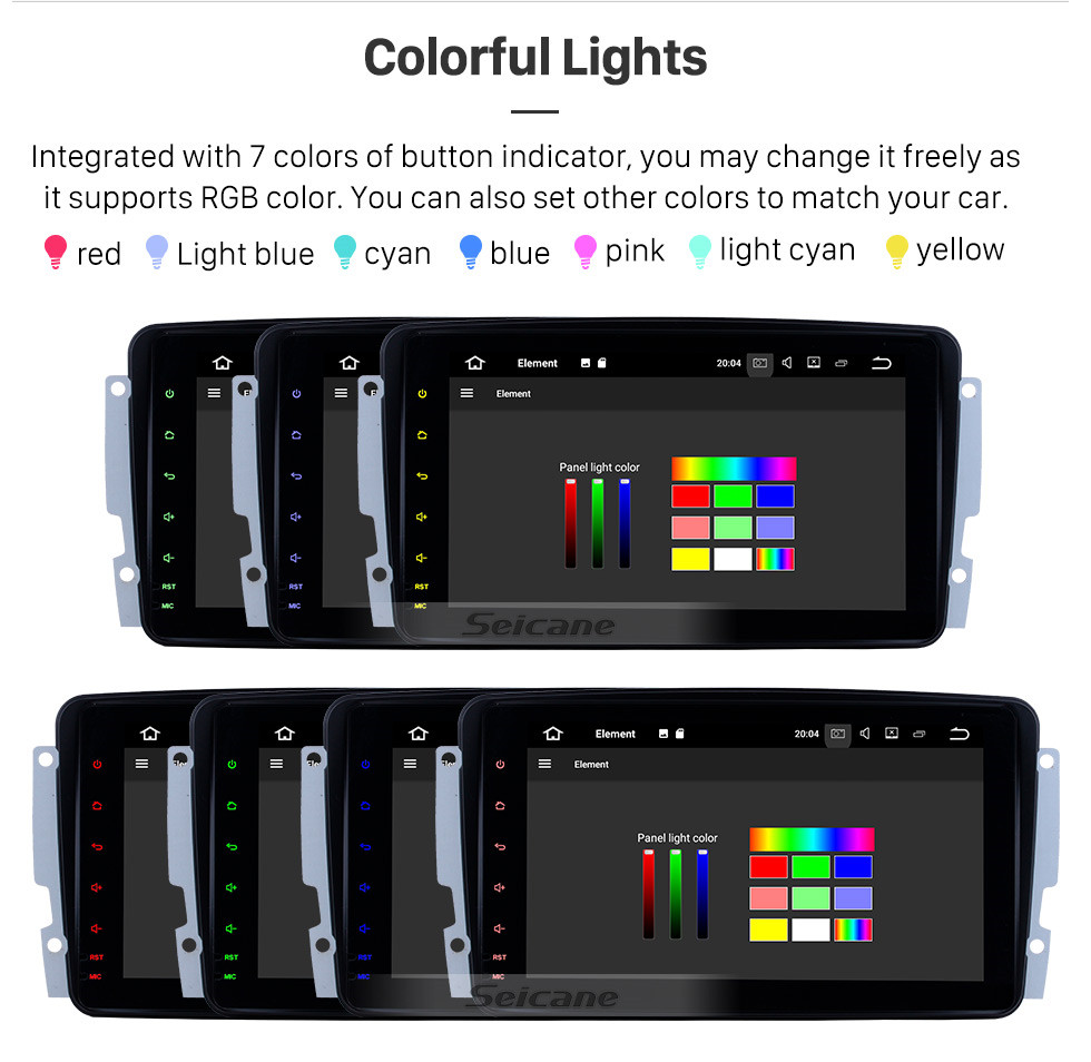 Seicane 8 pulgadas HD con pantalla táctil Android 9.0 1998-2004 Mercedes-Benz CLK clase W209 CLK200 CLK230 CLK320 CLK430 CLK55 Teléfono Bluetooth Navegación GPS Radio para coche con USB Mirror Link WIFI 1080P Video Control del volante Seicane 8 pulgadas HD con pantalla táctil Android 9.0 1998-2004 Mercedes-Benz CLK clase W209 CLK200 CLK230 CLK320 CLK430 CLK55 Teléfono Bluetooth Navegación GPS Radio para coche con USB Mirror Link WIFI 1080P Video Control del volante
