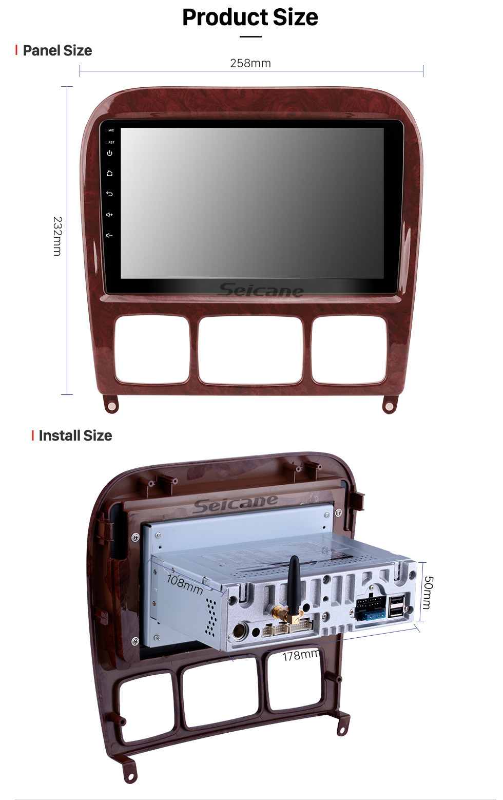 Seicane Radio de pantalla táctil HD de 9 pulgadas para 1998-2005 Mercedes-Benz S-Class W220 S280 S320 S350 S400 S430 S500 Android 9.0 Sistema de navegación GPS con USB WIFI Bluetooth Mirror Link 1080P OBD2 Control del volante Seicane Radio de pantalla táctil HD de 9 pulgadas para 1998-2005 Mercedes-Benz S-Class W220 S280 S320 S350 S400 S430 S500 Android 9.0 Sistema de navegación GPS con USB WIFI Bluetooth Mirror Link 1080P OBD2 Control del volante