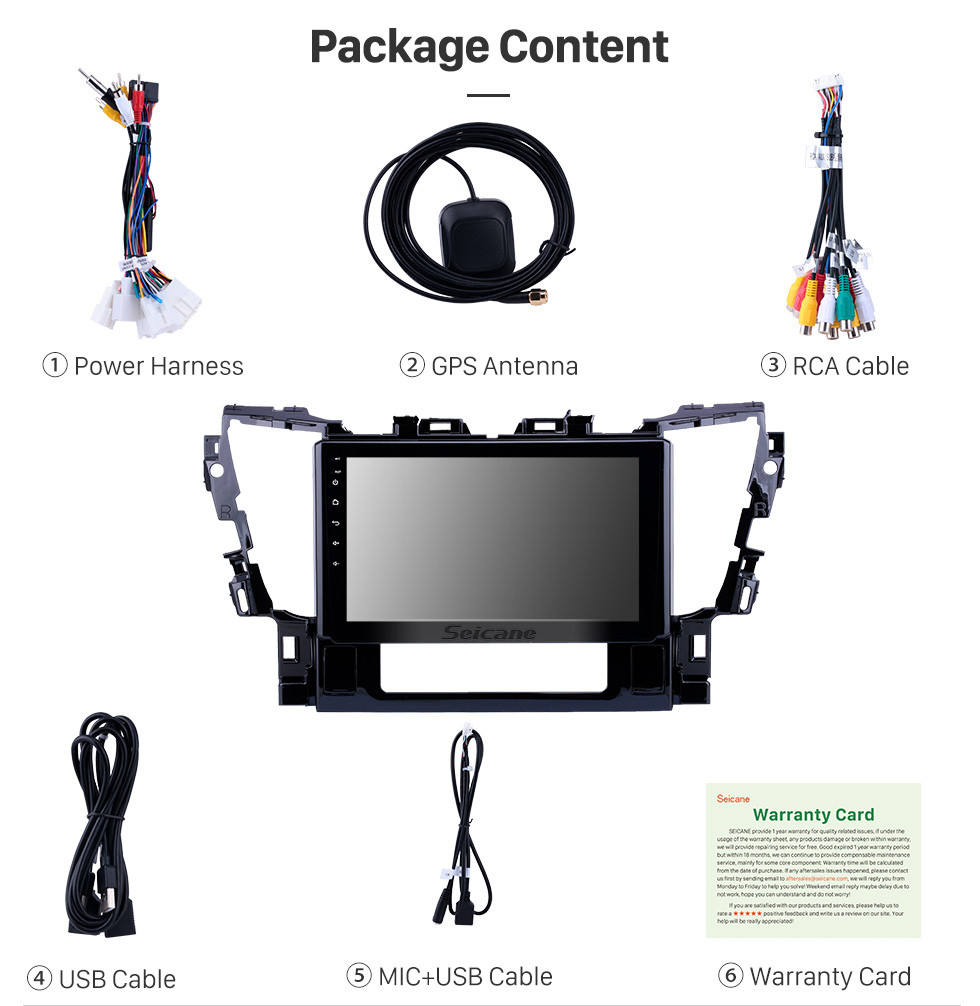 Seicane 10.1 pulgadas Android 9.0 Radio para 2015 2016 Toyota Alphard Bluetooth Wifi Pantalla táctil GPS Navegación Carplay USB compatible DVR OBD2 Cámara de vista trasera Seicane 10.1 pulgadas Android 9.0 Radio para 2015 2016 Toyota Alphard Bluetooth Wifi Pantalla táctil GPS Navegación Carplay USB compatible DVR OBD2 Cámara de vista trasera