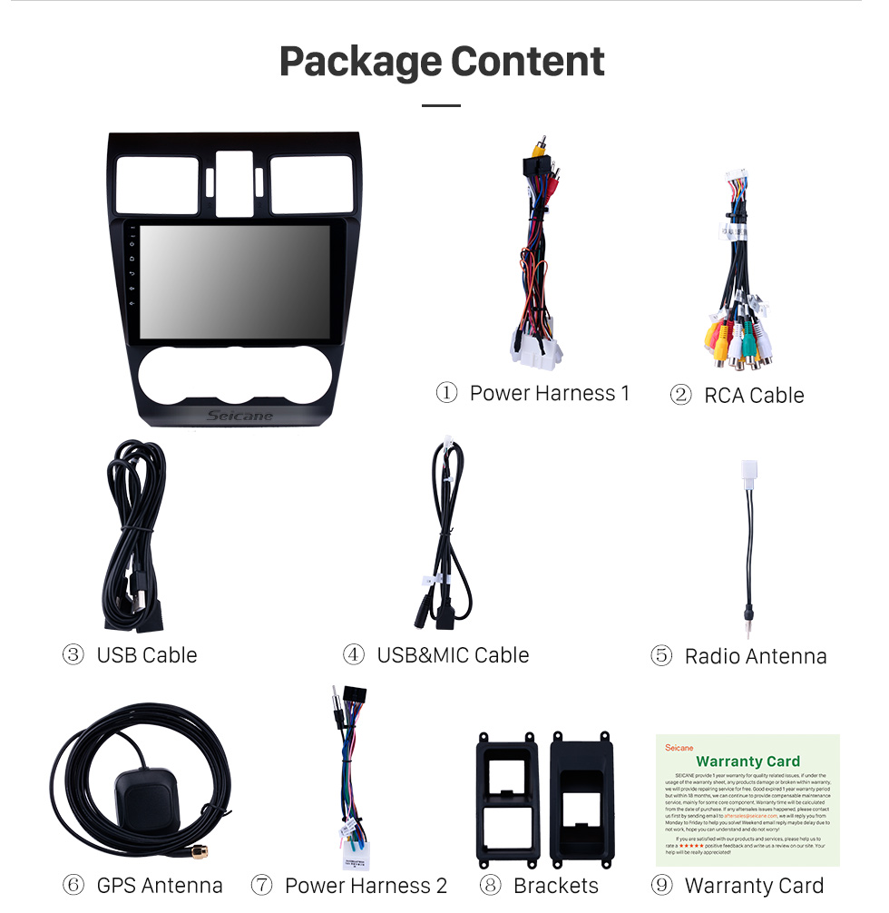 Seicane Tela sensível ao toque capacitiva de rádio de 9 polegadas HD Android 9.0 para 2014 2015 2016 Subaru Forester Suporte 3G WiFi Bluetooth GPS Sistema de navegação TPMS DAB DVR OBD II AUX Suporte para a cabeça Monitor Controle Vídeo Câmera traseira USB SD Seicane Tela sensível ao toque capacitiva de rádio de 9 polegadas HD Android 9.0 para 2014 2015 2016 Subaru Forester Suporte 3G WiFi Bluetooth GPS Sistema de navegação TPMS DAB DVR OBD II AUX Suporte para a cabeça Monitor Controle Vídeo Câmera traseira USB SD
