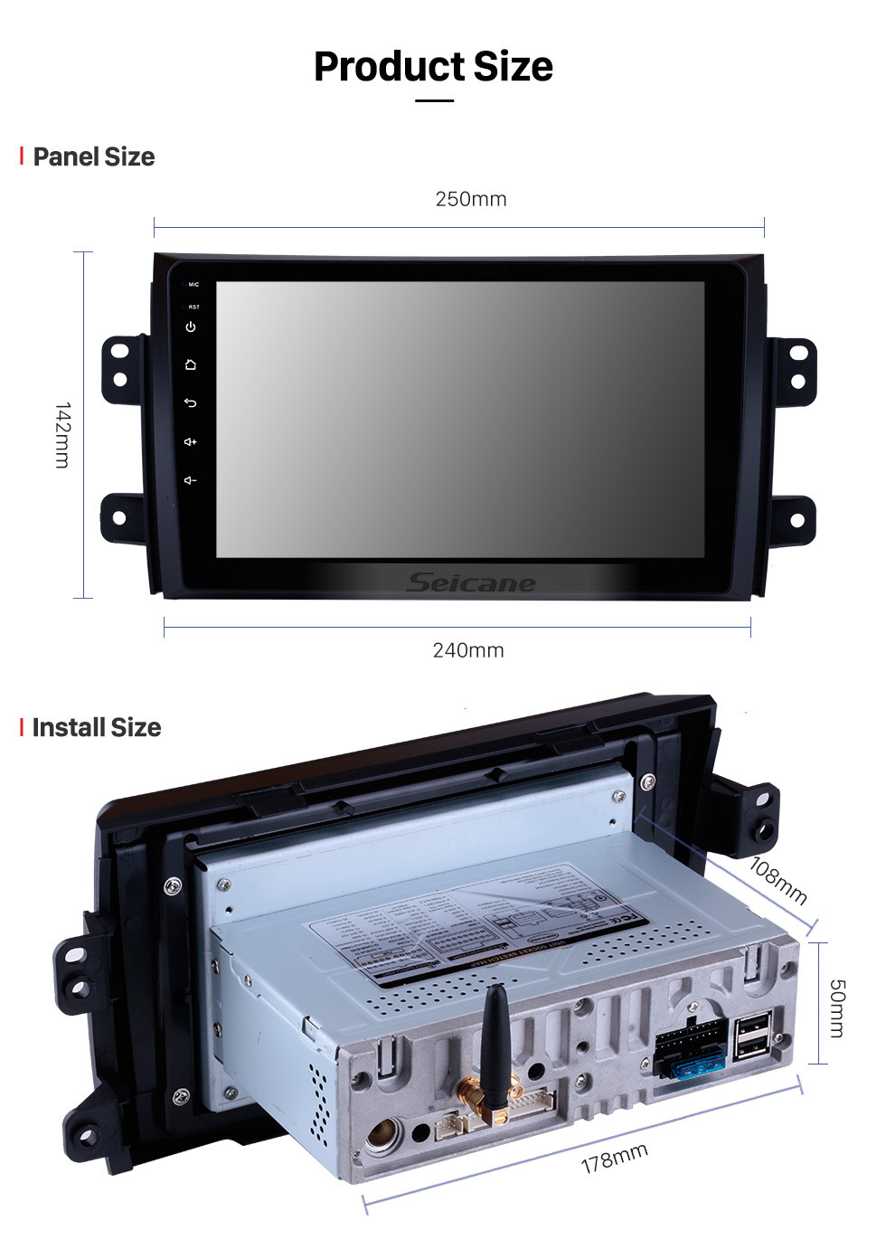 Seicane 9 Zoll Android 9.0 Radio GPS Navigationssystem für 2007-2015 Suzuki SX4 mit Bluetooth Mirror Link HD 1024 * 600 Touchscreen DVD-Player OBD2 DVR Rückfahrkamera TV 4G WIFI Lenkradsteuerung 1080P Video USB Seicane 9 Zoll Android 9.0 Radio GPS Navigationssystem für 2007-2015 Suzuki SX4 mit Bluetooth Mirror Link HD 1024 * 600 Touchscreen DVD-Player OBD2 DVR Rückfahrkamera TV 4G WIFI Lenkradsteuerung 1080P Video USB