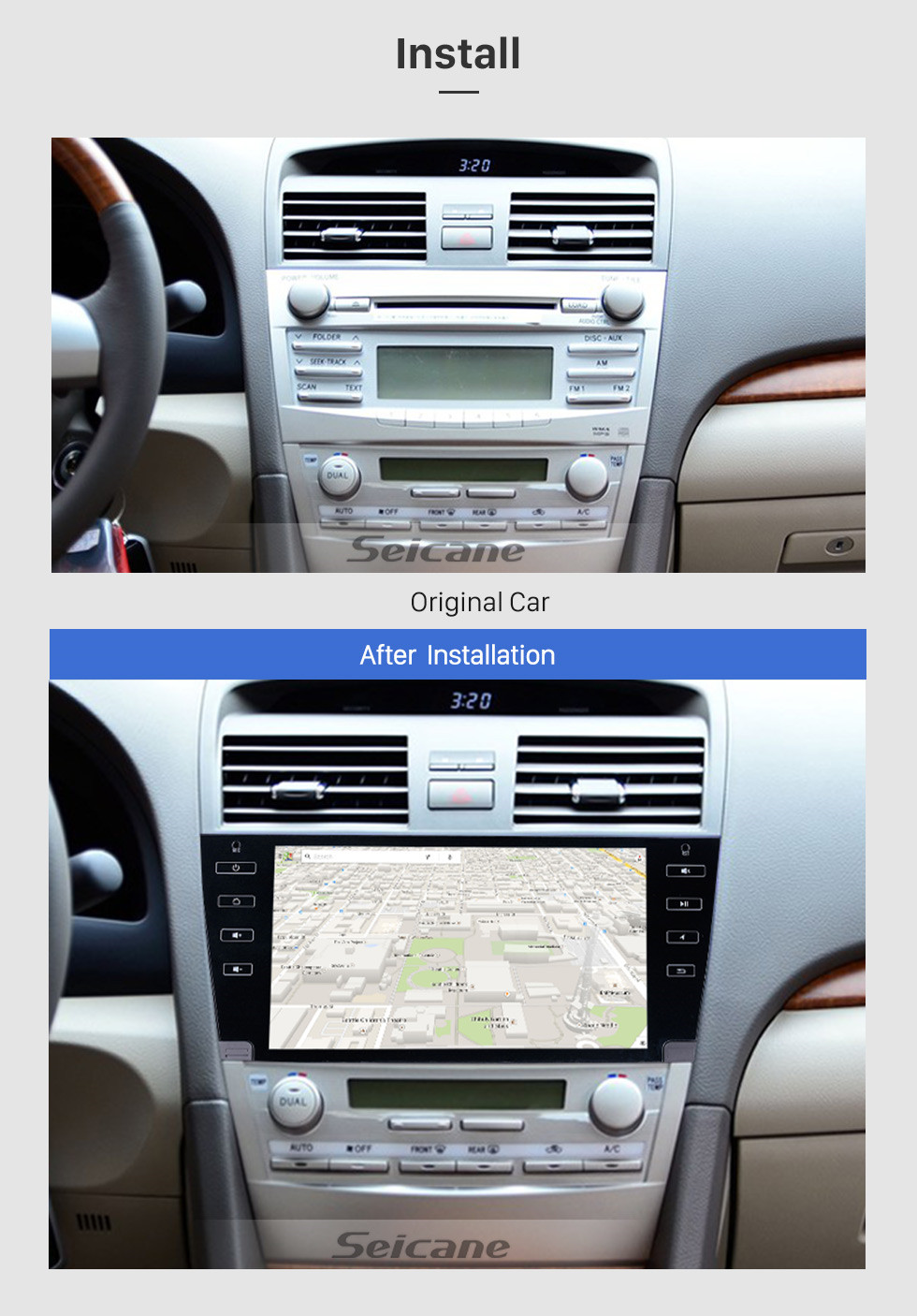 Seicane 2007-2011 Toyota Camry 9 pulgadas Android 9.0 Radio HD Touchscreen Car Stereo Head Unit GPS Navigation Bluetooth WIFI Soporte de copia de seguridad de la cámara Steering Wheel Control USB DVR TPMS Seicane 2007-2011 Toyota Camry 9 pulgadas Android 9.0 Radio HD Touchscreen Car Stereo Head Unit GPS Navigation Bluetooth WIFI Soporte de copia de seguridad de la cámara Steering Wheel Control USB DVR TPMS