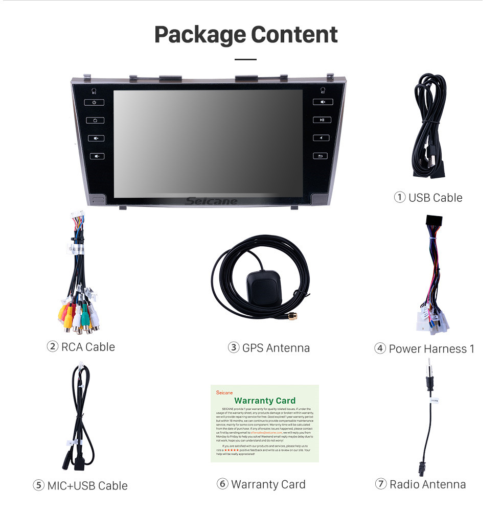 Seicane 2007-2011 Toyota Camry 9 pulgadas Android 9.0 Radio HD Touchscreen Car Stereo Head Unit GPS Navigation Bluetooth WIFI Soporte de copia de seguridad de la cámara Steering Wheel Control USB DVR TPMS Seicane 2007-2011 Toyota Camry 9 pulgadas Android 9.0 Radio HD Touchscreen Car Stereo Head Unit GPS Navigation Bluetooth WIFI Soporte de copia de seguridad de la cámara Steering Wheel Control USB DVR TPMS