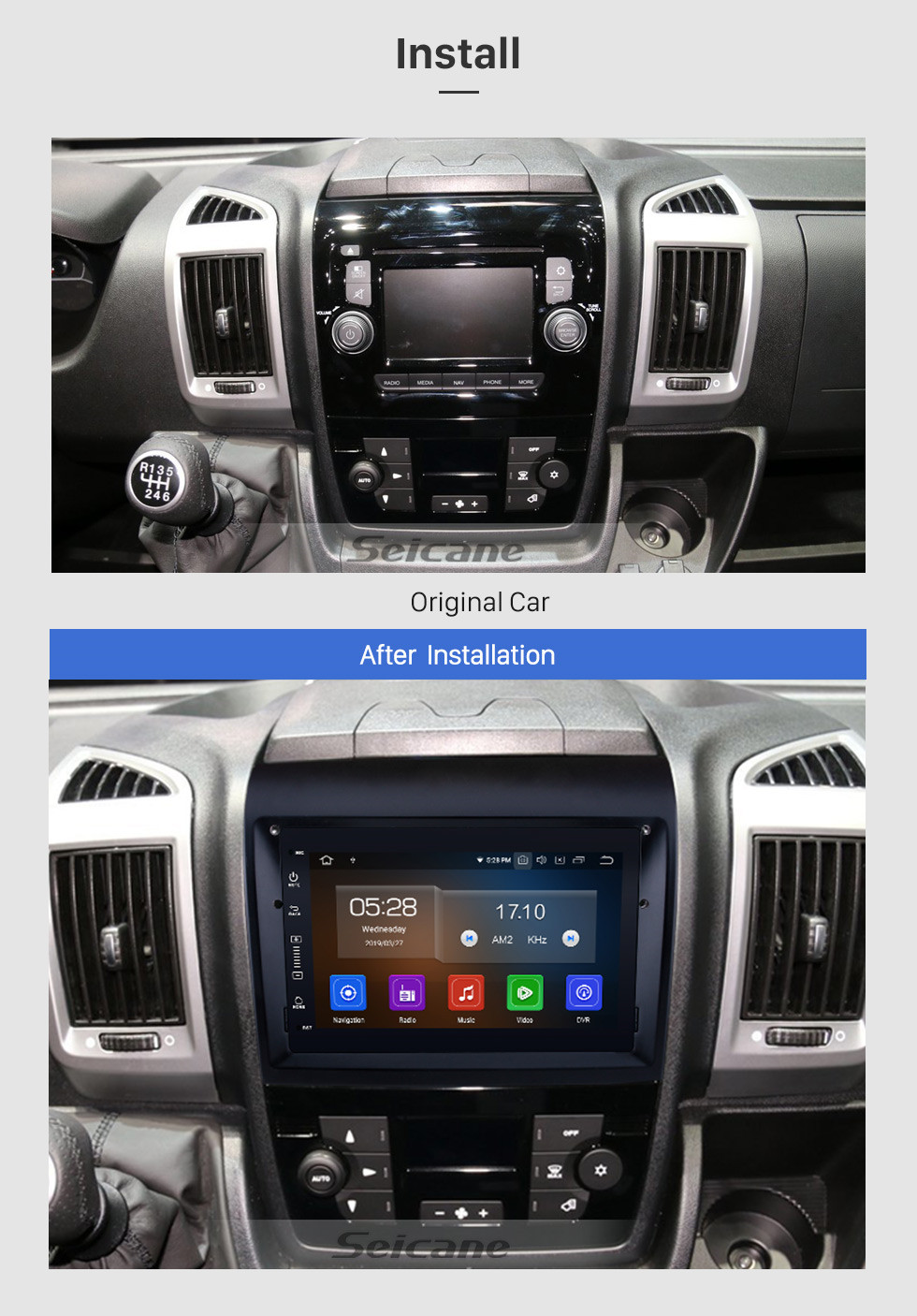 Seicane 2007-2016 Fiat Ducato Aftermarket 7 Zoll Android 9.0 Radio DVD Multimedia Player GPS Navigationssystem Upgrate Headunit mit Bluetooth Musik 3G Wifi Spiegel Link Lenkradsteuerung Rückfahrkamera DVR OBD2 DAB + Seicane 2007-2016 Fiat Ducato Aftermarket 7 Zoll Android 9.0 Radio DVD Multimedia Player GPS Navigationssystem Upgrate Headunit mit Bluetooth Musik 3G Wifi Spiegel Link Lenkradsteuerung Rückfahrkamera DVR OBD2 DAB +