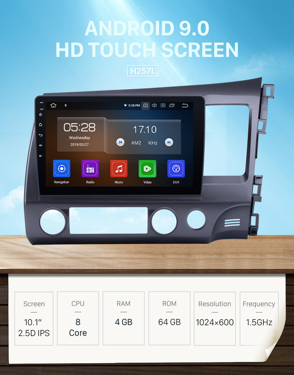 Seicane OEM Android 9.0 2006-2011 Honda CIVIC RHD Radio Upgrade with Autoradio Bluetooth GPS System 1024*600 Multi-touch Capacitive Screen CD DVD Player 3G WiFi Mirror Link OBD2 Auto AV in/out USB SD MP3 MP4 AUX DVR Reverse Camera Seicane OEM Android 9.0 2006-2011 Honda CIVIC RHD Radio Upgrade with Autoradio Bluetooth GPS System 1024*600 Multi-touch Capacitive Screen CD DVD Player 3G WiFi Mirror Link OBD2 Auto AV in/out USB SD MP3 MP4 AUX DVR Reverse Camera