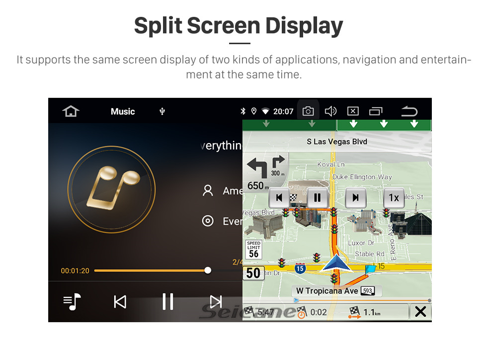 Seicane Pour Kia K5 LHD 2013-2015 Radio Android 11.0 HD Écran tactile Système de navigation GPS 9 pouces avec prise en charge WIFI Bluetooth Carplay DVR