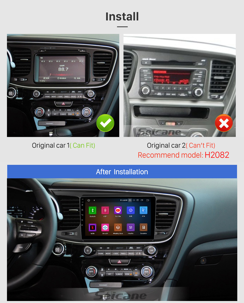 Seicane Para Kia K5 LHD 2013-2015 Radio Android 11.0 HD Pantalla táctil Sistema de navegación GPS de 9 pulgadas con soporte WIFI Bluetooth Carplay DVR