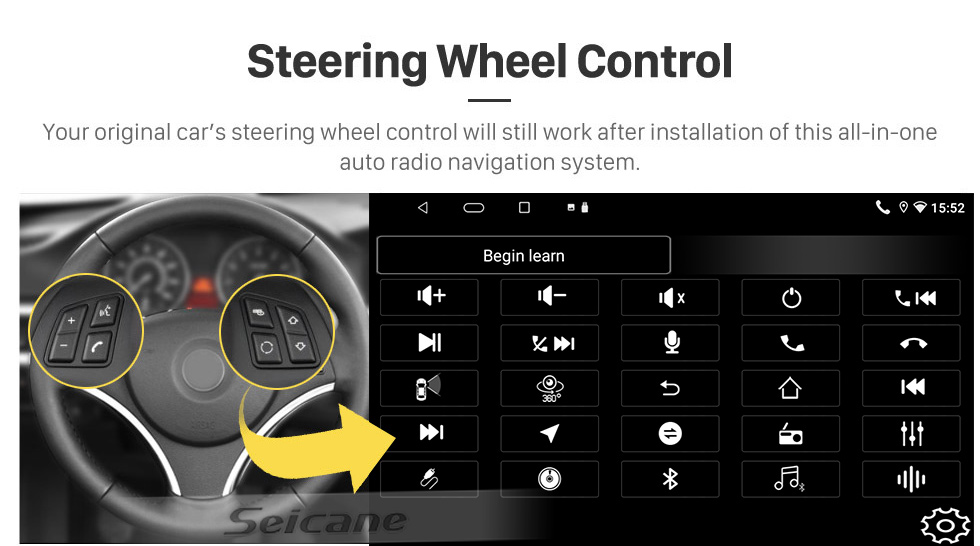 Seicane Android 10.0 HD Touchscreen de 9 polegadas para SKODA OCTAVIA 2014 Sistema de navegação GPS por rádio com suporte para Bluetooth Câmera traseira Carplay