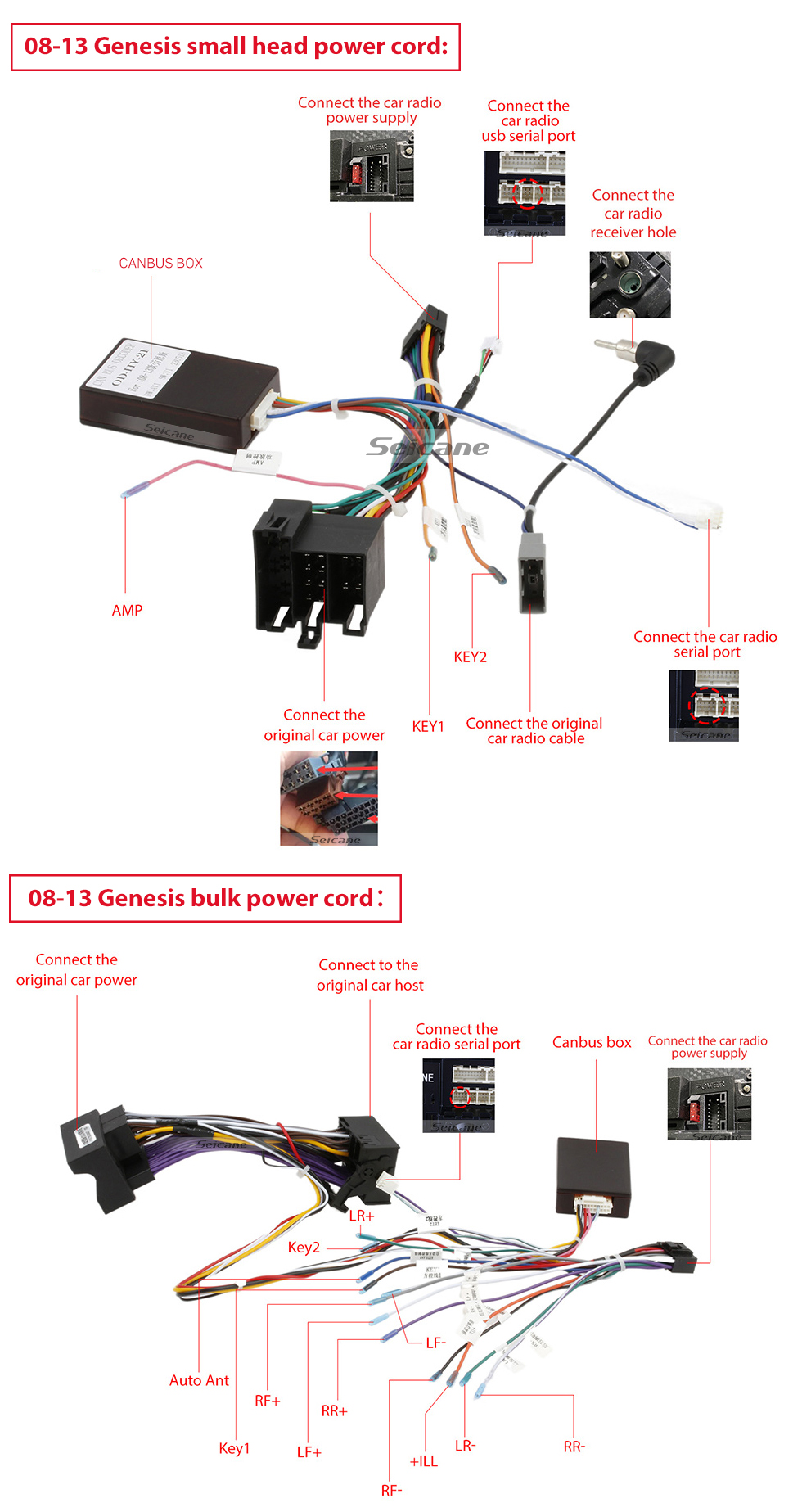 Seicane Android 13.0 HD Écran tactile 9 pouces Pour 2008 2009 2010 2011 2013 HYUNDAI GENESIS LHD Radio Système de navigation GPS avec prise en charge Bluetooth Carplay Caméra arrière