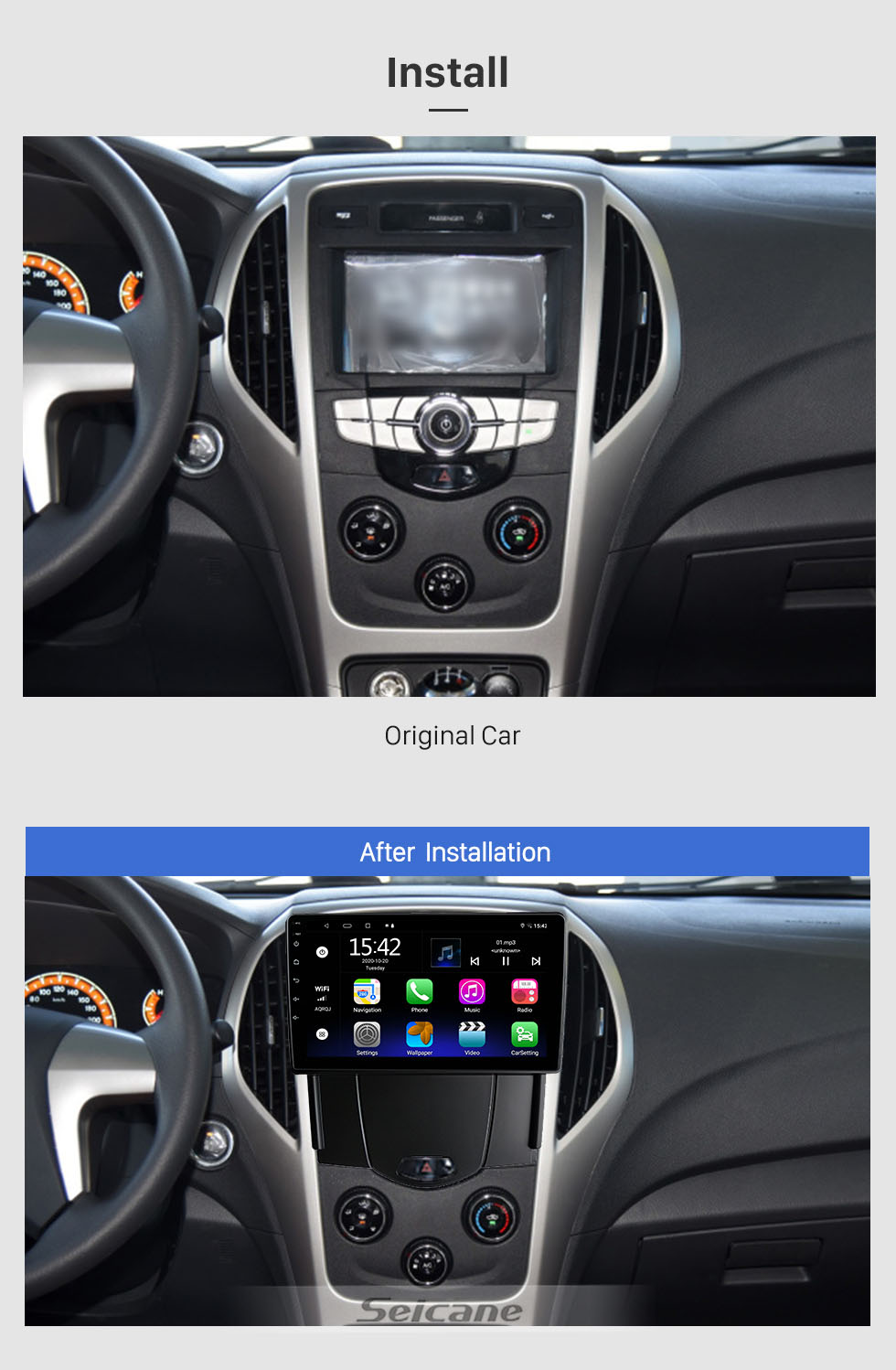 Seicane Android 10.0 HD Touchscreen 9 Zoll Für 2008 2009 2010 2011 2013 HYUNDAI GENESIS LHD Radio GPS Navigationssystem mit Bluetooth-Unterstützung Carplay Rückfahrkamera