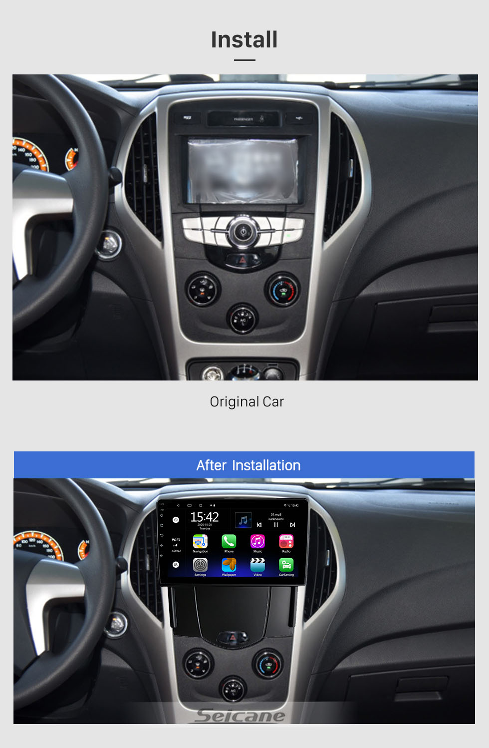 Seicane Android 10.0 HD Pantalla táctil de 9 pulgadas Para 2008 2009 2010 2011 2013 HYUNDAI GENESIS LHD Radio Sistema de navegación GPS con soporte Bluetooth Cámara trasera Carplay