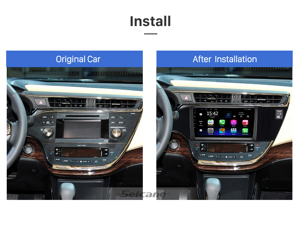 Seicane Audio de voiture à écran tactile Android 13.0 avec GPS Carplay pour 2013 Toyota Avalon LHD prise en charge Bluetooth WIFI DVR