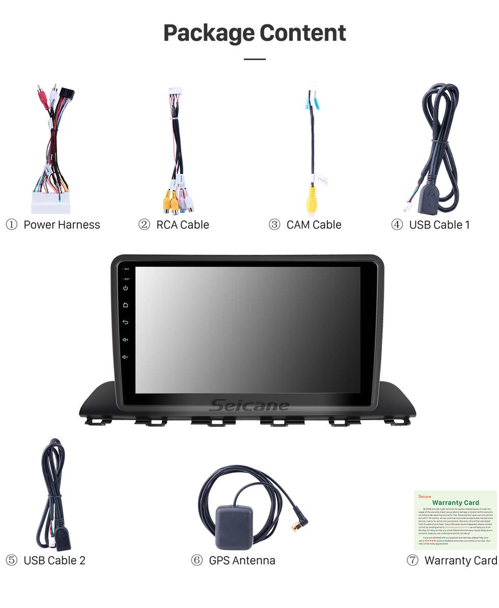 Seicane Android 10.0 HD Touchscreen de 9 polegadas para HYUNDAI HB20 2021 Sistema de navegação GPS por rádio com suporte para Bluetooth Câmera traseira Carplay