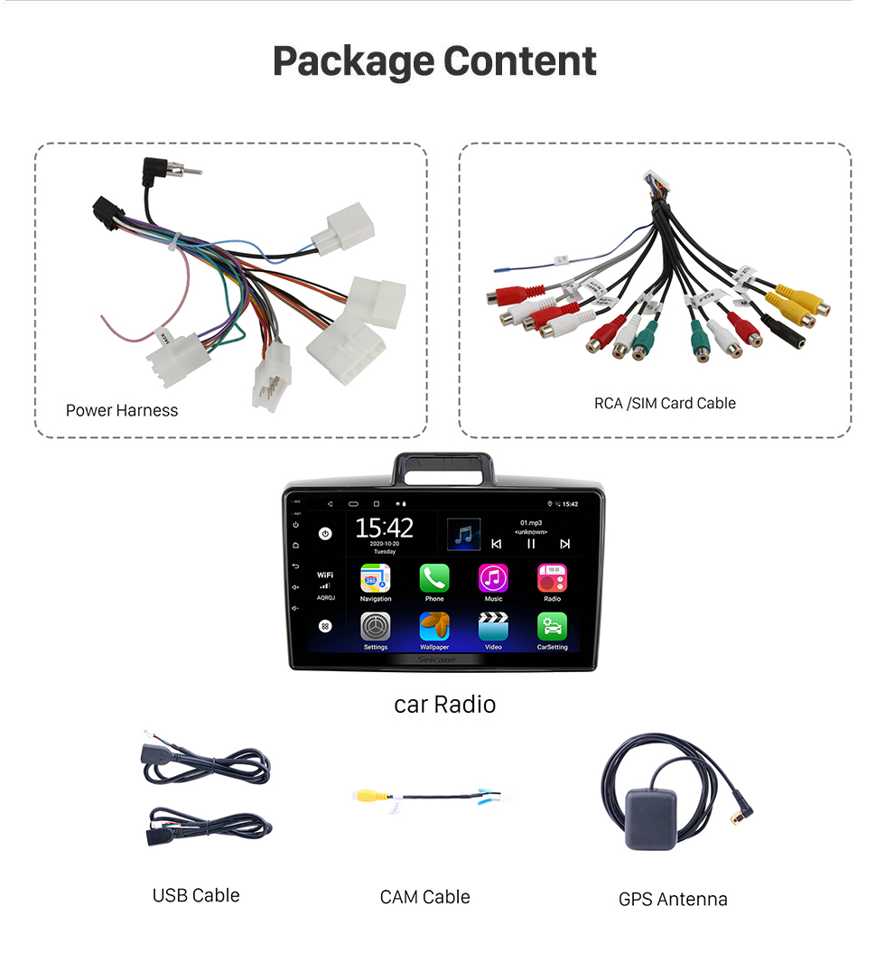 Seicane OEM 9-дюймовый Android 13.0 Radio для Toyota Corolla AXIO FIELDER 2015 года Bluetooth HD с сенсорным экраном GPS-навигация Поддержка AUX USB Carplay DVR OBD Камера заднего вида