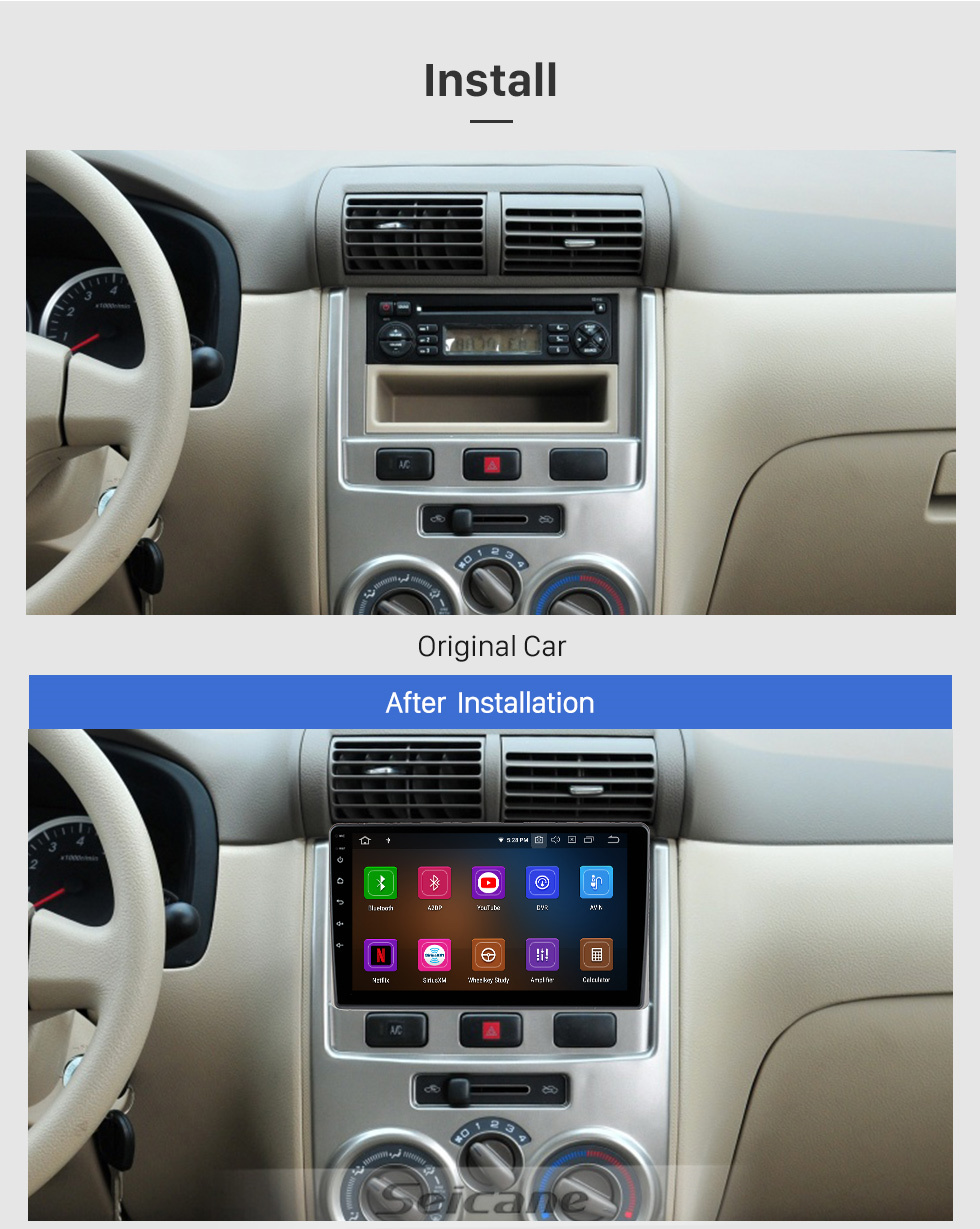 Seicane Para TOYOTA AVANZA 2004-2007 FAW SENIA M80 2009-2014 Rádio Android 11.0 HD Touchscreen Sistema de navegação GPS de 9 polegadas com WIFI Bluetooth compatível com Carplay DVR