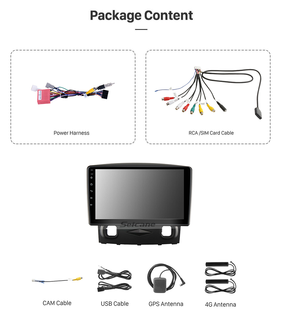 Seicane Système de navigation GPS à écran tactile Android 11.0 HD pour 2006-2008 Mazda Tribute 2008-2010 Ford Kuga avec prise en charge Bluetooth Wifi DVR caméra de recul