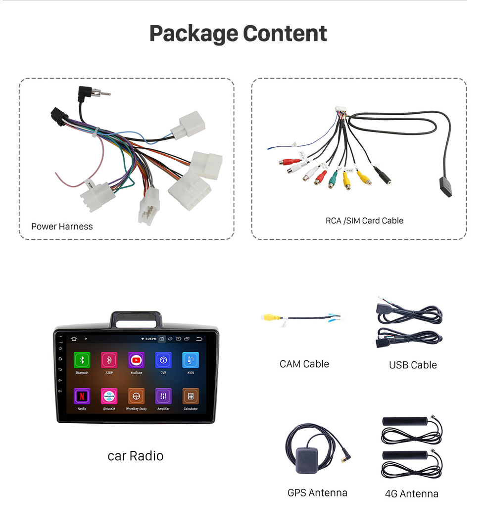 Seicane Teléfono con radio bluetooth con pantalla táctil de 9 pulgadas para 2015 Toyota Corolla AXIO FIELDER en el tablero Reproductor de DVD Soporte de navegación por radio automático Control del volante