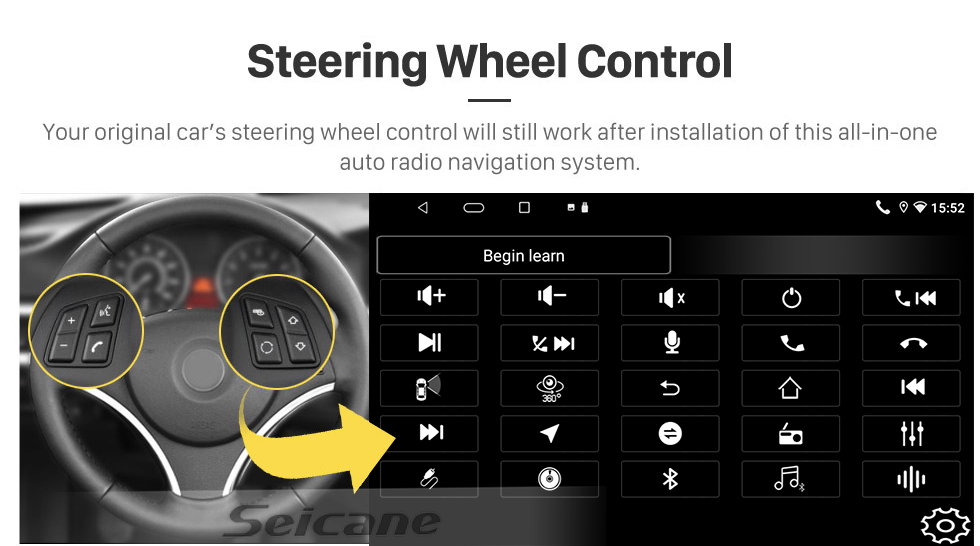 Seicane Pantalla táctil HD de 9 pulgadas de alta calidad para 2011-2020 Dodge Journey JC 2012-2014 FIAT FREEMONT Reproductor multimedia Sistema estéreo para automóvil con soporte de navegación Bluetooth Aftermarket Control del volante