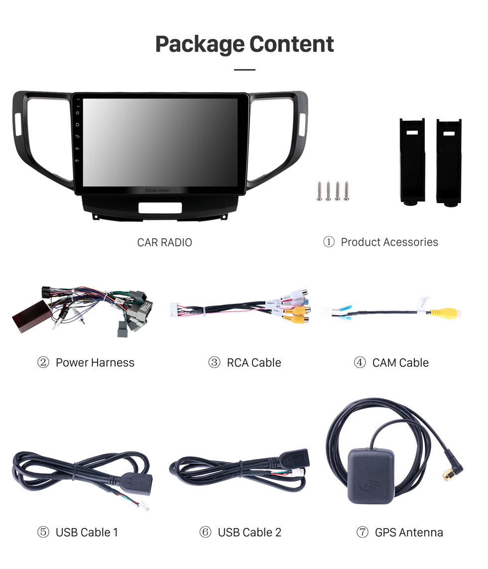 Seicane 9-Zoll-HD-Touchscreen für 2008-2012 Honda Spirior Auto-Stereo-Autoradio DVD-Player Autoradio Bluetooth Aftermarket Navigation Support Lenkradsteuerung