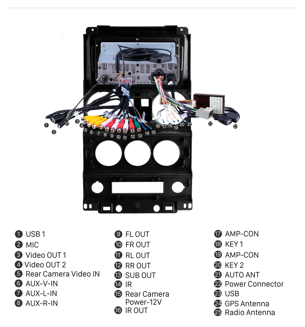 Seicane Pour JEEP WRANGLER RUBICON 2 PORTES UK 2008-2010 Radio 9 pouces Android 11.0 HD Écran tactile Bluetooth avec système de navigation GPS Prise en charge Carplay 1080P