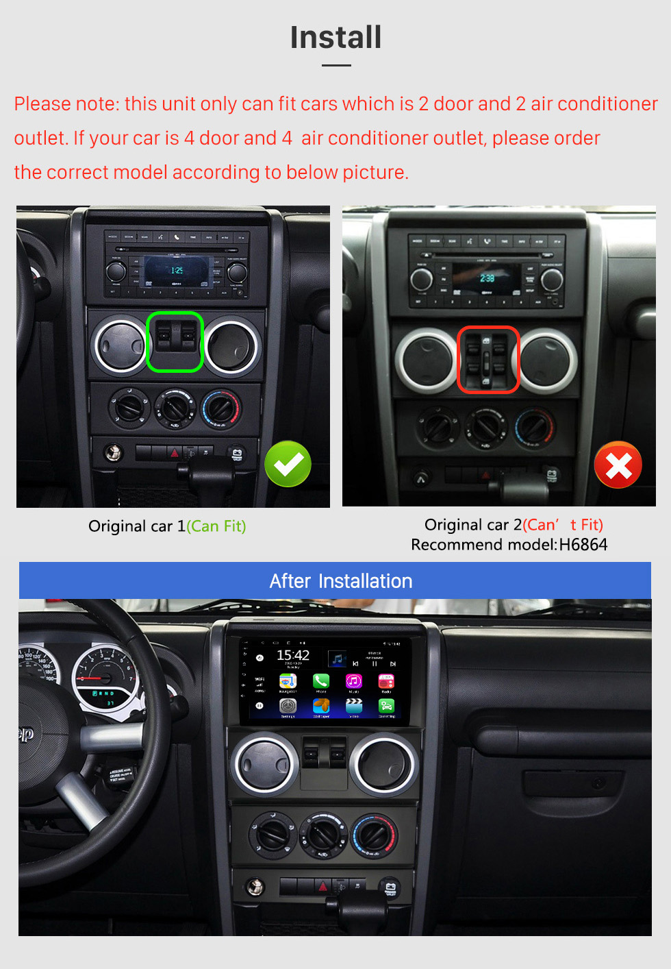 Seicane Android 10.0 HD Touchscreen 9 Zoll für 2008-2010 JEEP WRANGLER RUBICON 2 DOORS UK Radio GPS-Navigationssystem mit Bluetooth-Unterstützung Carplay Rückfahrkamera Seicane Android 10.0 HD Touchscreen 9 Zoll für 2008-2010 JEEP WRANGLER RUBICON 2 DOORS UK Radio GPS-Navigationssystem mit Bluetooth-Unterstützung Carplay Rückfahrkamera