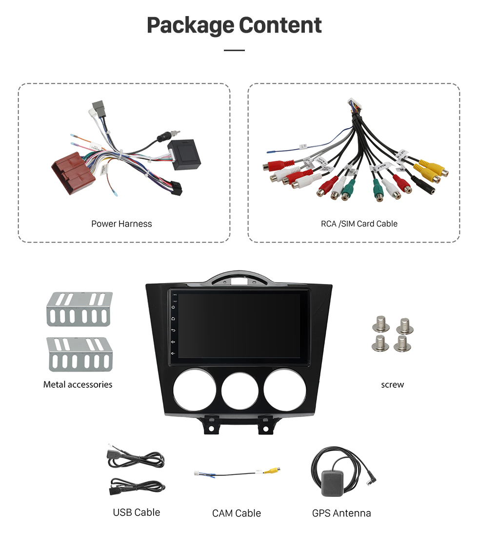 Seicane Pantalla táctil HD de 7 pulgadas para 2003-2021 MAZDA RX8 Sistema de navegación GPS Reproductor de DVD para automóvil con wifi Reparación de radio para automóvil Soporte de navegación del mercado de accesorios TV digital HD