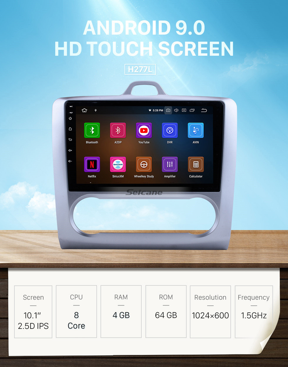 Seicane 10.1 polegadas Android 9.0 Radio HD Touchscreen para 2004-2011 Ford Focus 2 com Carro Stereo Navegação GPS Bluetooth espelho ligação USB RDS DAB+ 3G Wifi controle de volante Seicane 10.1 polegadas Android 9.0 Radio HD Touchscreen para 2004-2011 Ford Focus 2 com Carro Stereo Navegação GPS Bluetooth espelho ligação USB RDS DAB+ 3G Wifi controle de volante