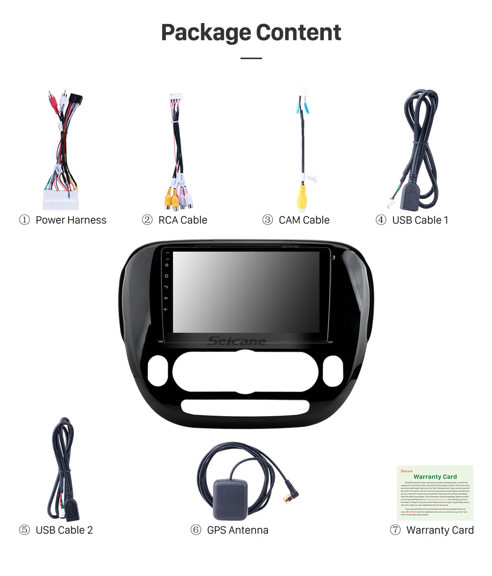 Seicane 9-Zoll-HD-Touchscreen für 2014 KIA SOUL Radio-Autoradio mit Bluetooth-Autoradio mit GPS-WLAN-Unterstützung FM/AM/RDS-Radio