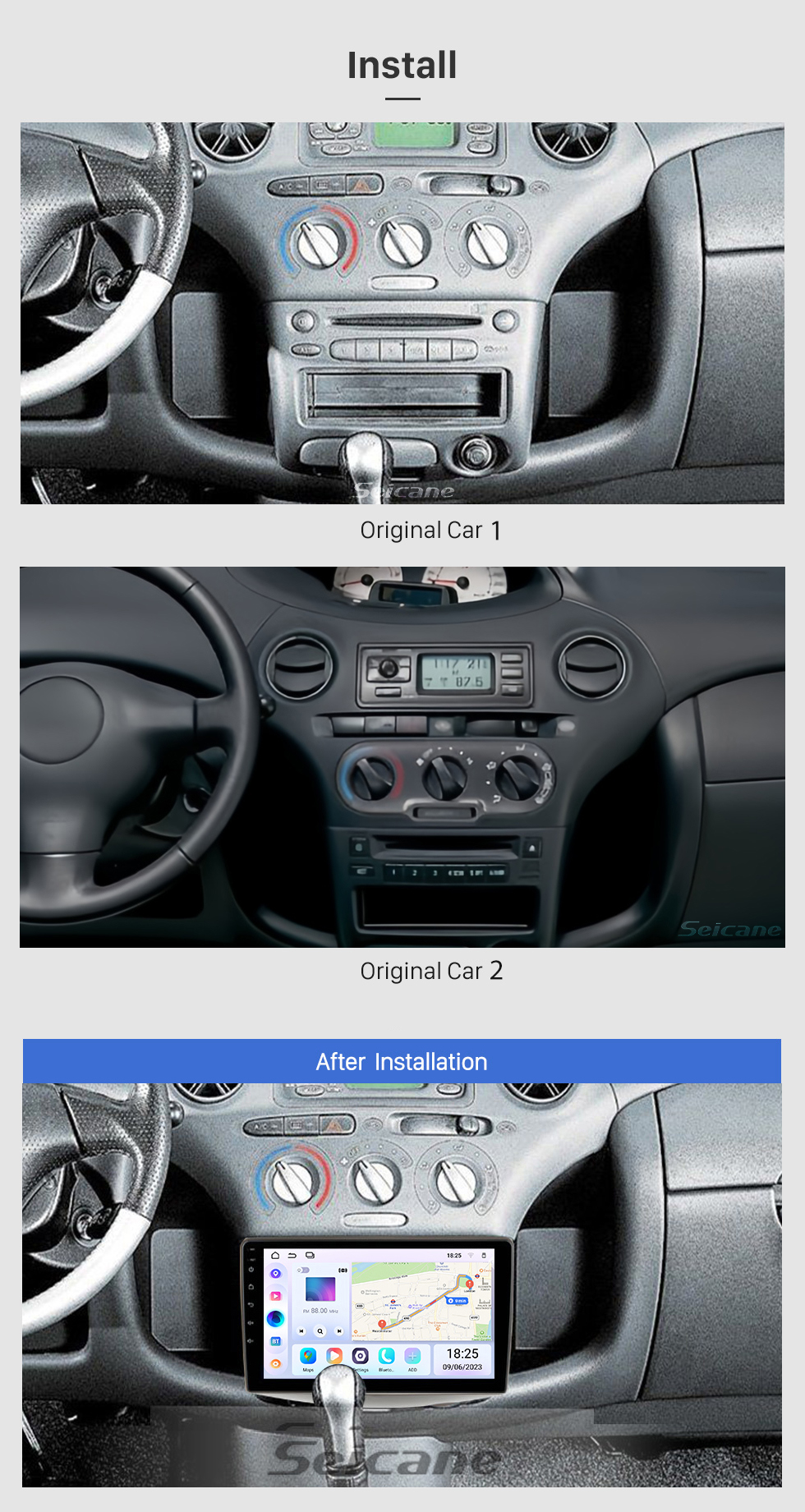 Seicane Pour 1999-2005 TOYOTA VITZ YARIS ECHO Radio Android 13.0 HD Écran tactile 9 pouces Système de navigation GPS avec prise en charge Bluetooth Carplay DVR Seicane Pour 1999-2005 TOYOTA VITZ YARIS ECHO Radio Android 13.0 HD Écran tactile 9 pouces Système de navigation GPS avec prise en charge Bluetooth Carplay DVR