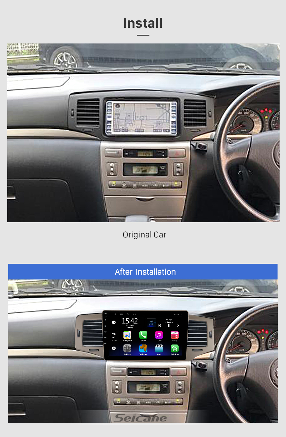 Seicane Écran tactile HD de 9 pouces pour 2009-2021 HONDA INSIGHT LHD autoradio stéréo Bluetooth Android voiture GPS Navigation Support DVR