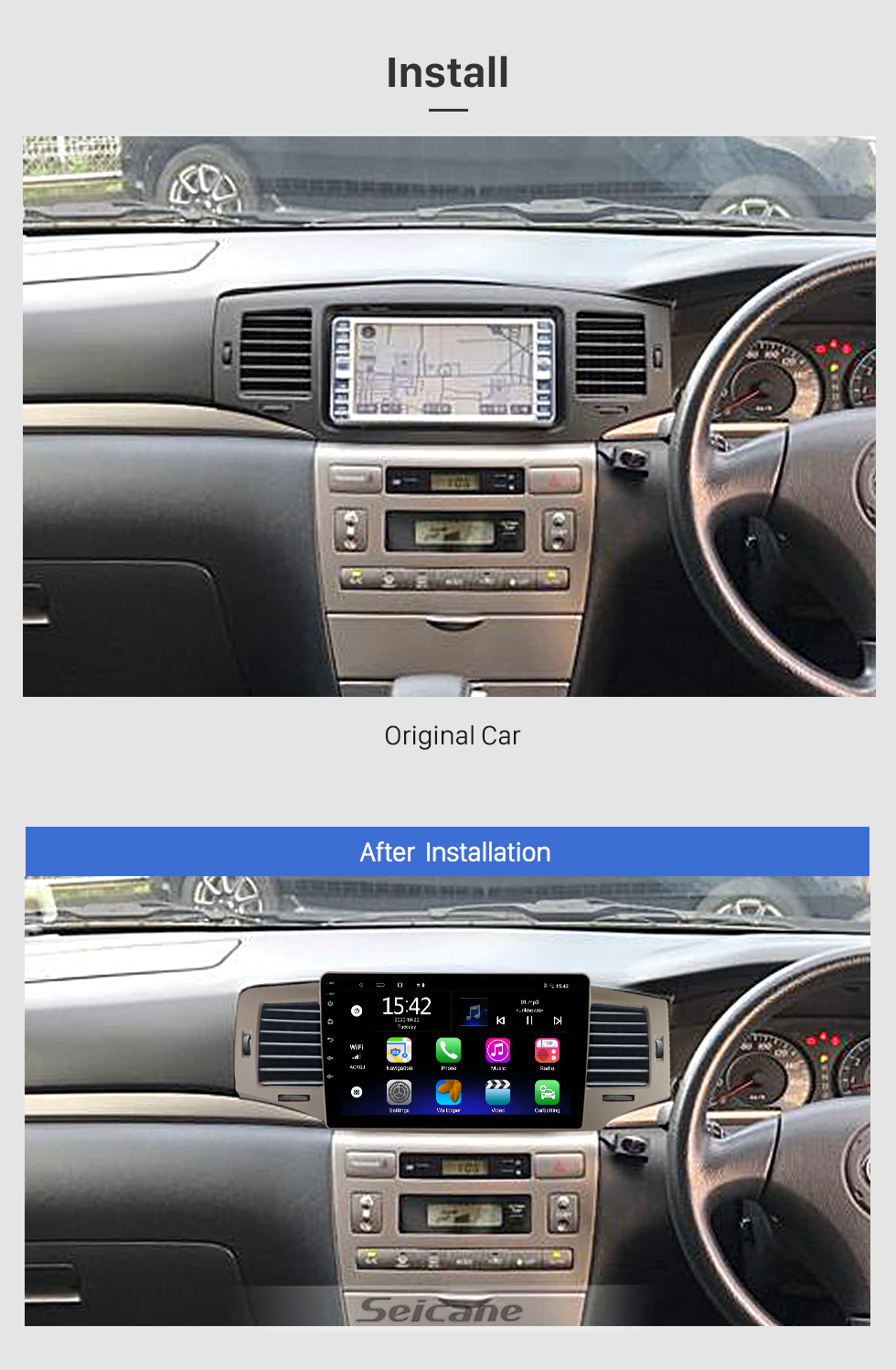 Seicane 9 Zoll HD Touchscreen für 2009-2021 HONDA INSIGHT LHD Stereo Autoradio Bluetooth Android Auto GPS Navigation Unterstützung DVR Seicane 9 Zoll HD Touchscreen für 2009-2021 HONDA INSIGHT LHD Stereo Autoradio Bluetooth Android Auto GPS Navigation Unterstützung DVR