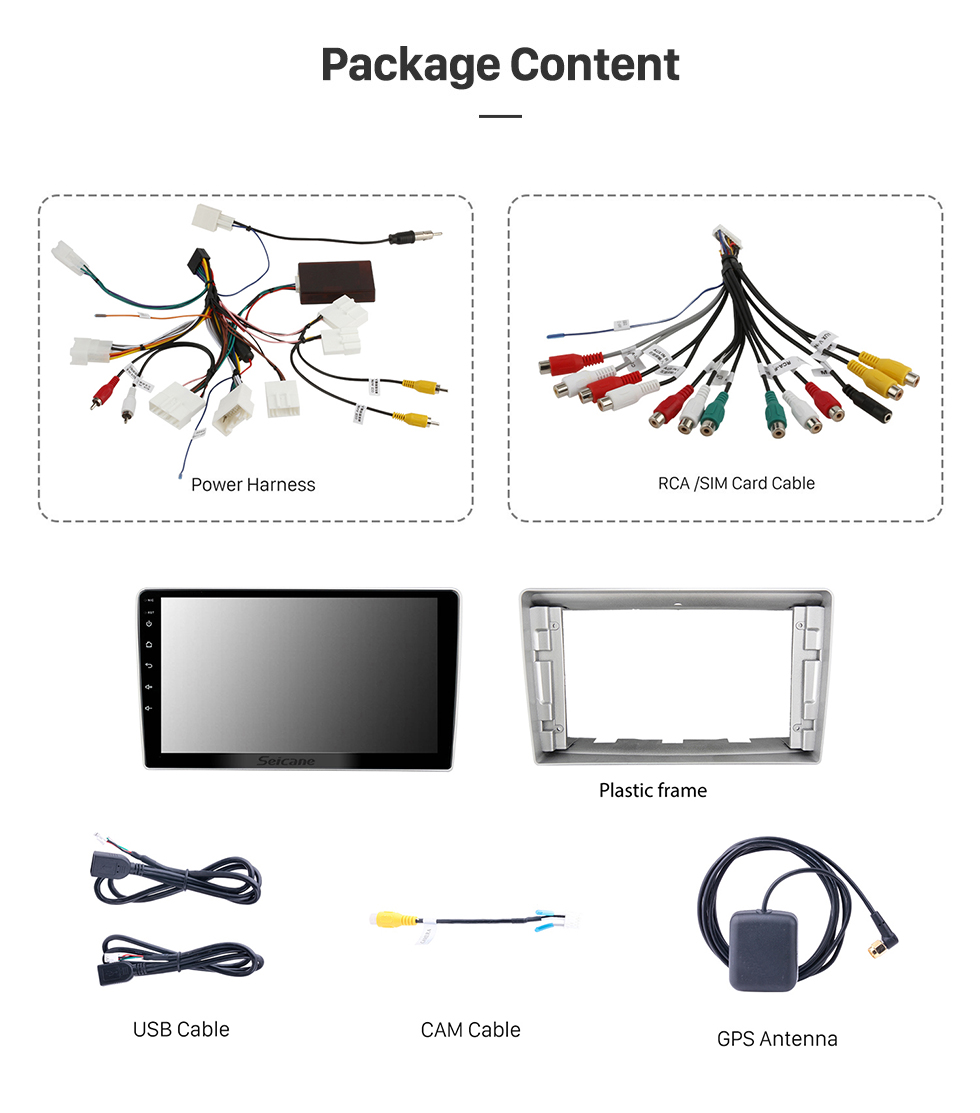 Seicane Écran tactile de 9 pouces pour TOYOTA AVENSIS 2002-2008 Système de navigation GPS Système stéréo de voiture avec prise en charge de l&amp;#39;autoradio Bluetooth Image dans l&amp;#39;image