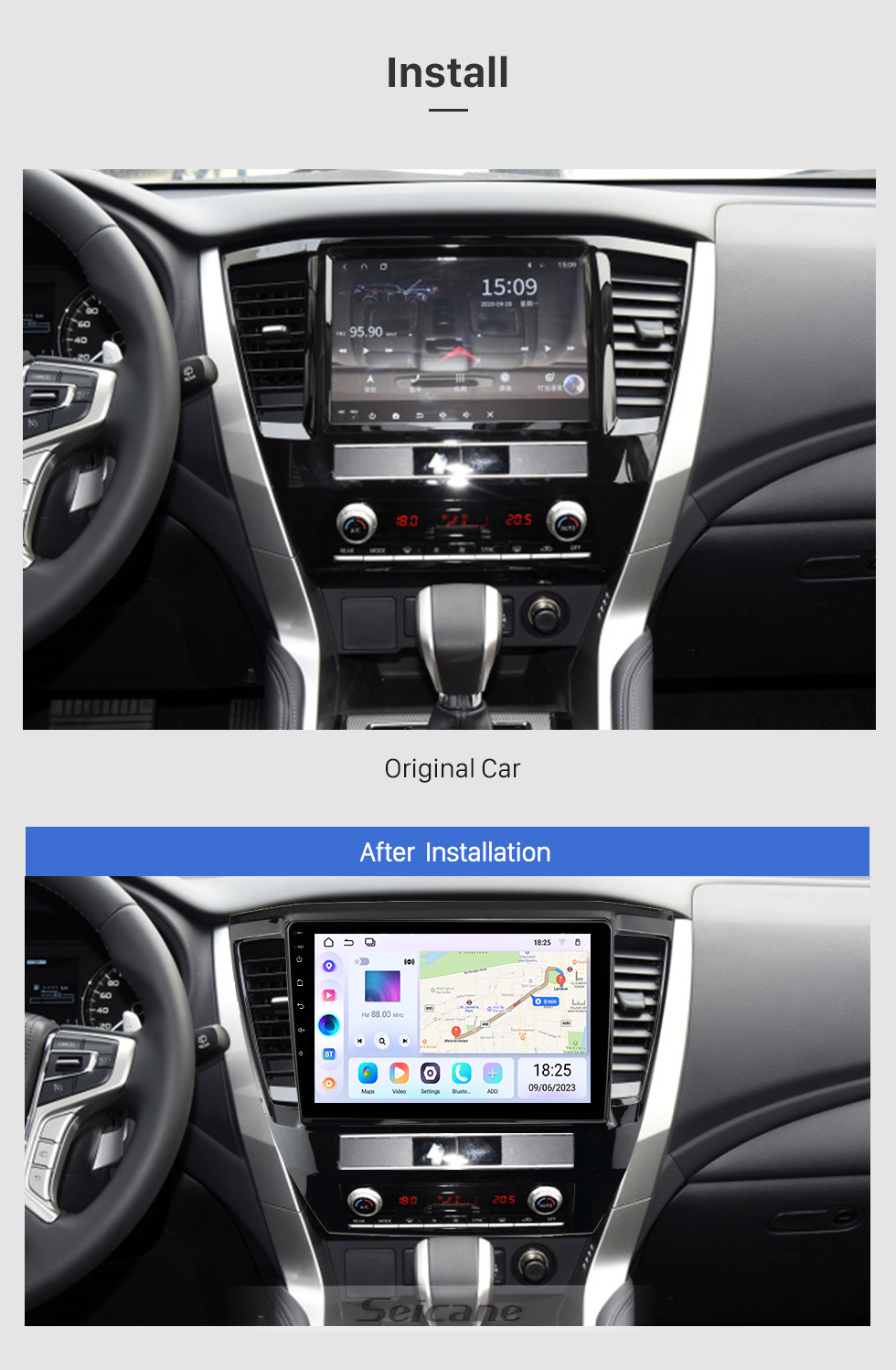 Seicane Android 13.0 HD Touchscreen 10.1 inch for 2020 MITSUBISHI PAJERO SPORT Radio GPS Navigation System with Bluetooth support Carplay Rear camera Seicane Android 13.0 HD Touchscreen 10.1 inch for 2020 MITSUBISHI PAJERO SPORT Radio GPS Navigation System with Bluetooth support Carplay Rear camera