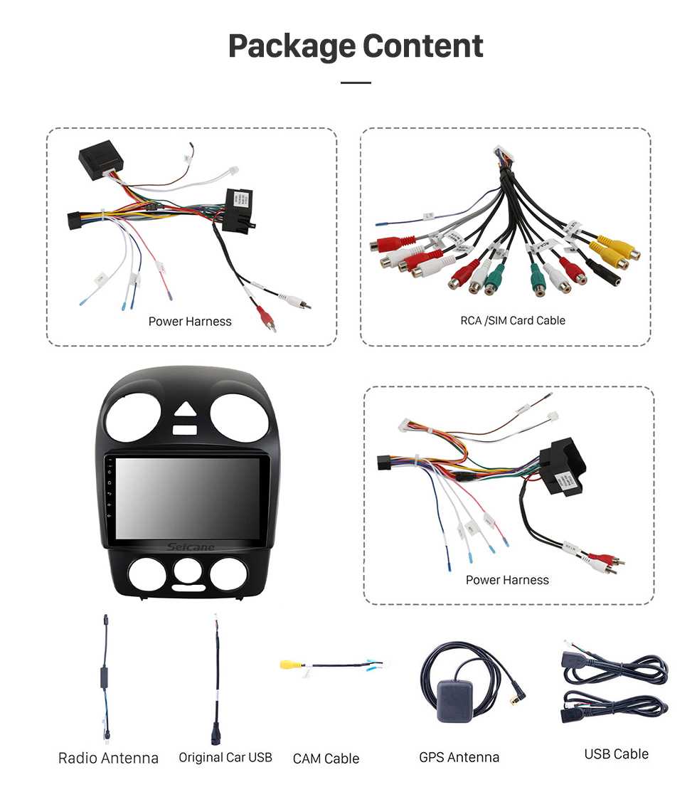 Seicane Écran tactile HD de 9 pouces pour 2010 Volkswagen Beetle Radio système audio de voiture Support de réparation d&amp;amp;amp;amp;amp;amp;#39;autoradio caméra de recul