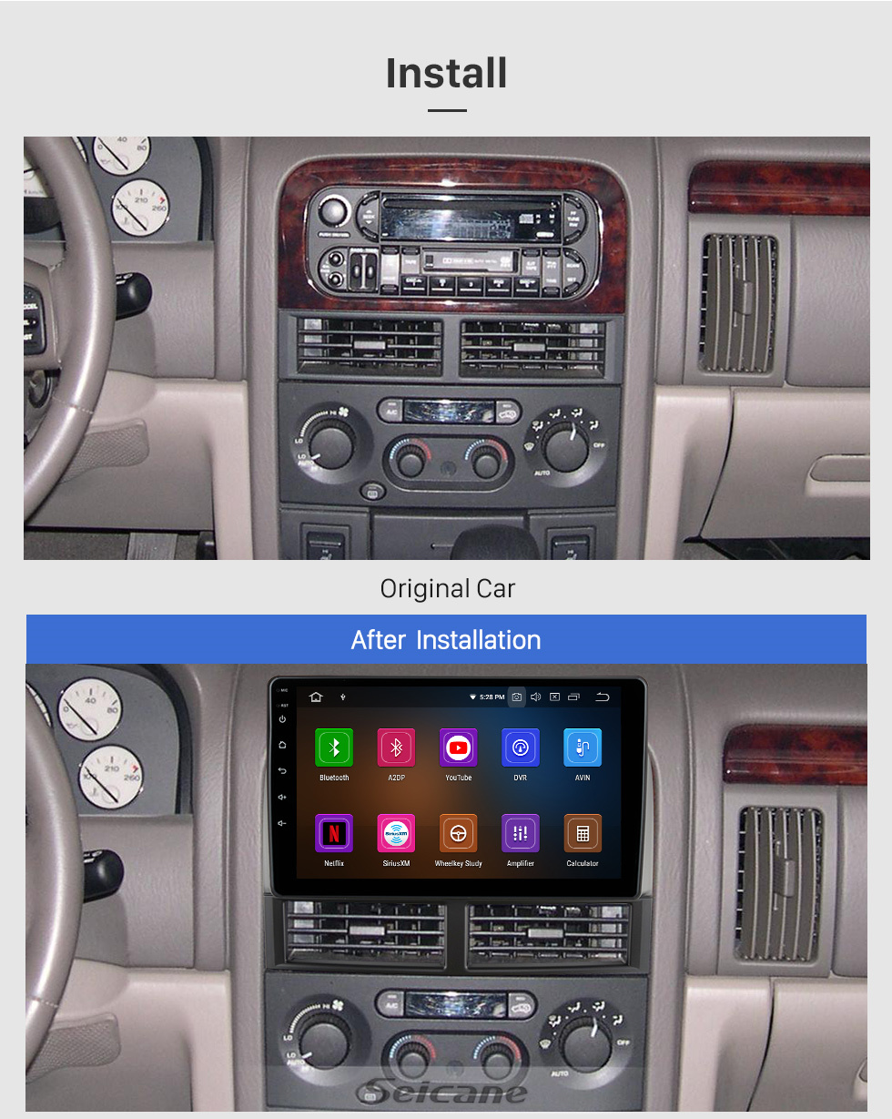 Seicane Para 2001 2002-2005 Mitsubishi Airtrek / Outlander Radio 10,1 polegadas Android 11.0 HD Touchscreen Bluetooth com sistema de navegação GPS Suporte Carplay Câmera de backup