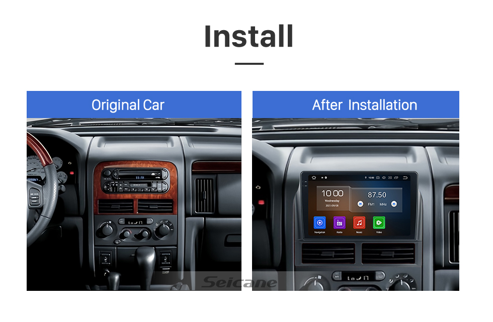 Seicane Für 2004-2005 JEEP GRAND CHEROKEE Radio 9 Zoll Android 13.0 Autoradio Carplay Android Auto Bluetooth WLAN GPS-Navigation Seicane Für 2004-2005 JEEP GRAND CHEROKEE Radio 9 Zoll Android 13.0 Autoradio Carplay Android Auto Bluetooth WLAN GPS-Navigation
