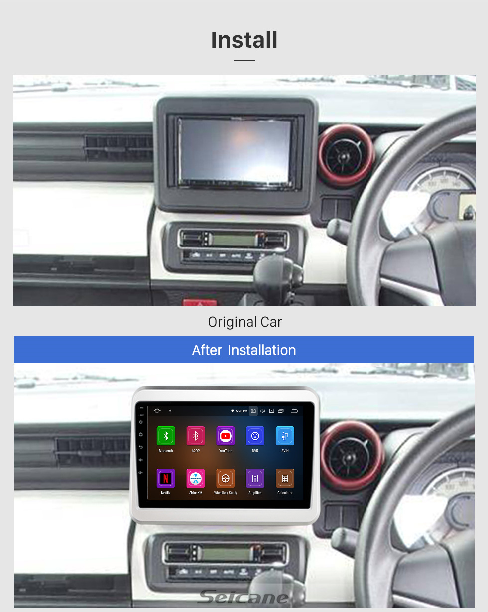Seicane Melhor sistema de áudio para carro para 2017+ Suzuki Spacia com Carplay WIFI embutido Suporte Bluetooth Navegação GPS Picture in Picture DVR
