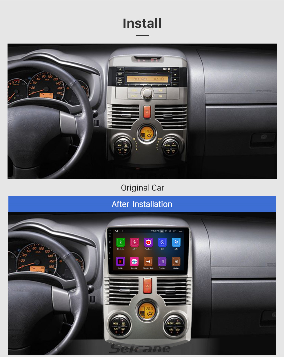 Seicane Ecrã táctil HD de 9 polegadas para 2006-2016 TOYOTA RUSH / DAIHATSU TERIOS Sistema estéreo GPS Navi para automóvel com suporte para bluetooth Visualização em ecrã completo IPS Seicane Ecrã táctil HD de 9 polegadas para 2006-2016 TOYOTA RUSH / DAIHATSU TERIOS Sistema estéreo GPS Navi para automóvel com suporte para bluetooth Visualização em ecrã completo IPS