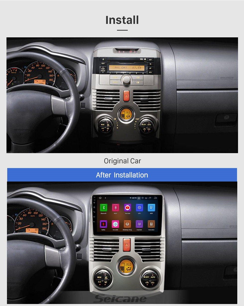 Seicane Écran tactile HD de 9 pouces pour 2006-2016 TOYOTA RUSH / DAIHATSU TERIOS GPS Navi système stéréo de voiture avec prise en charge Bluetooth IPS vue en plein écran