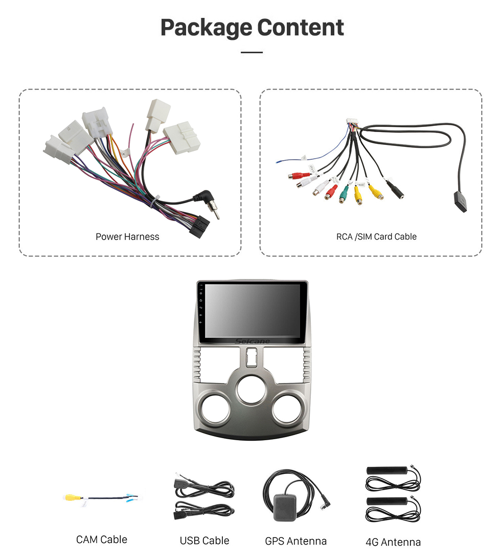 Seicane Ecrã táctil HD de 9 polegadas para 2006-2016 TOYOTA RUSH / DAIHATSU TERIOS Sistema estéreo GPS Navi para automóvel com suporte para bluetooth Visualização em ecrã completo IPS